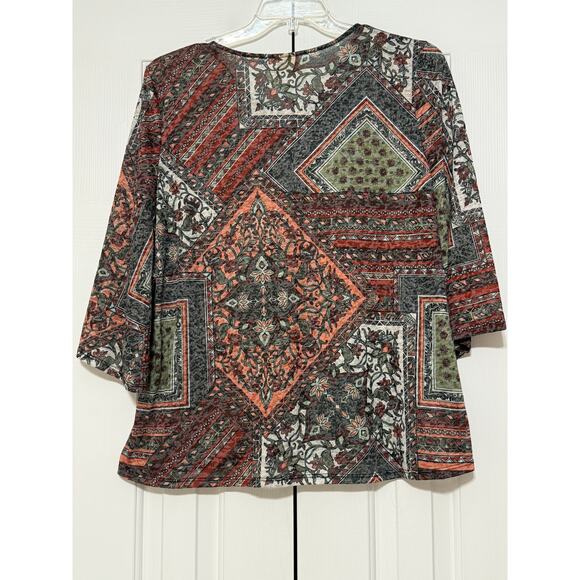 Ruby Rd Printed Blouse/Tunic, Size L - Picture 2 of 6